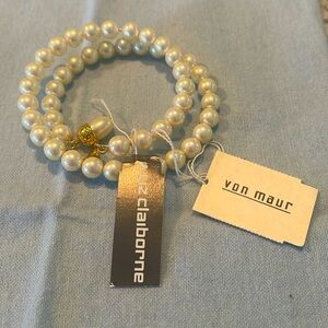 Liz Claiborne faux pearl wrap bracelet